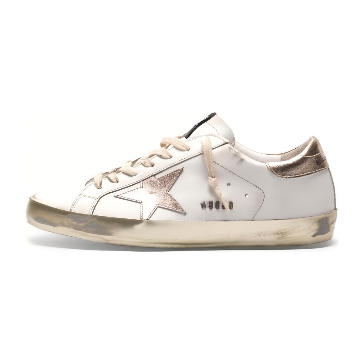 Golden Goose Super-Star White Gold Heel