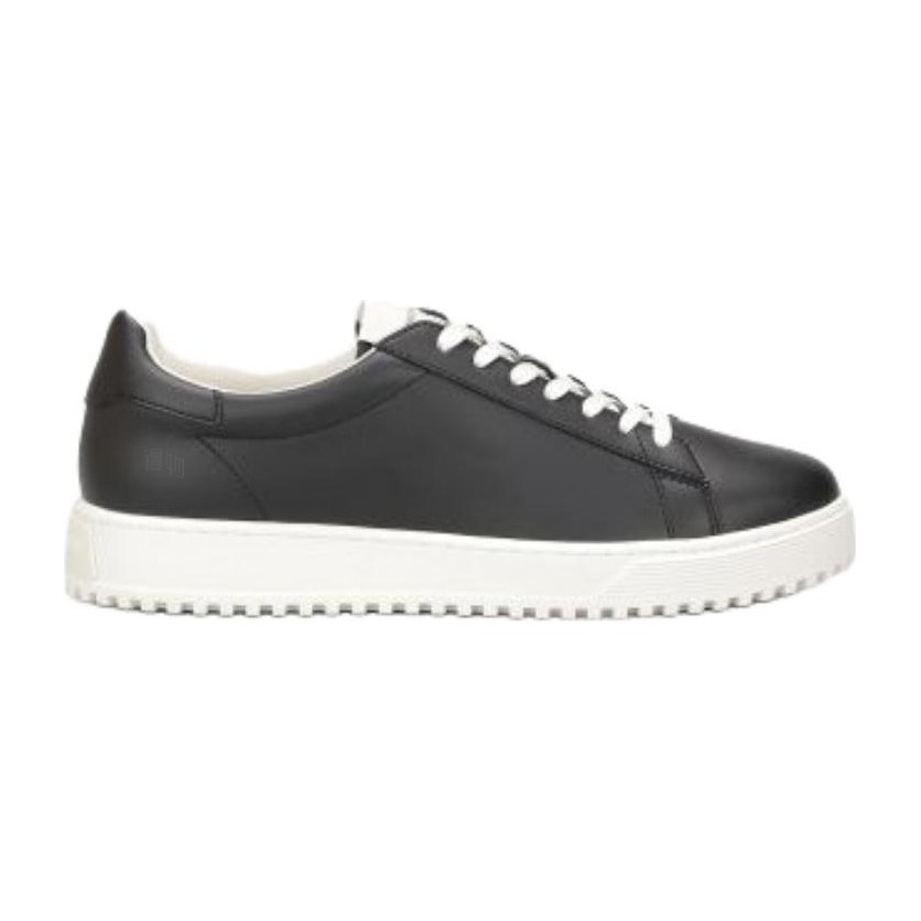 Emporio Armani Leather Low Top Sneakers Black