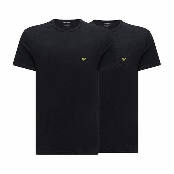 Emporio Armani FW23 Classic Logo Tee 2-Pack Black