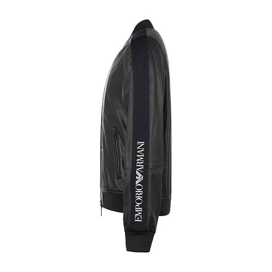 Emporio Armani Logo Zip Jacket Black