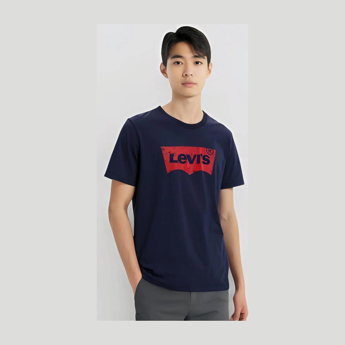 Levis Logo Print T-Shirt Navy