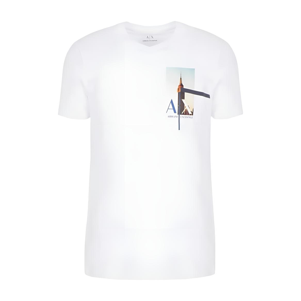 ARMANI EXCHANGE Slim Fit Stretch Jersey Cotton Logo Design T-Shirt T