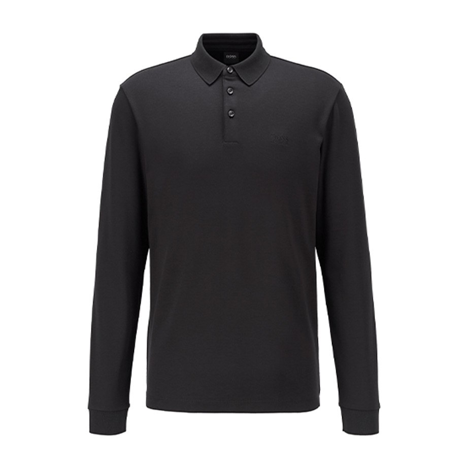 HUGO BOSS Long Sleeve Polo Black
