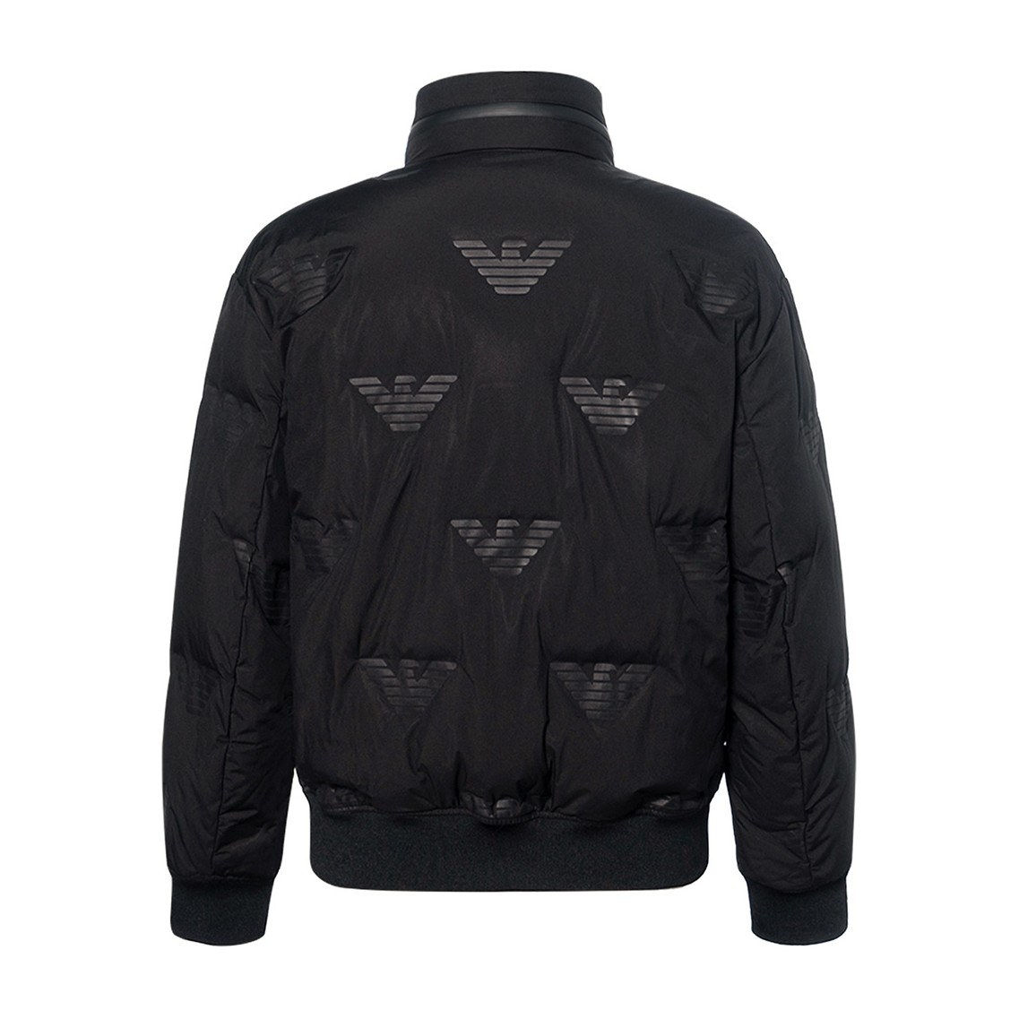 Emporio Armani FW22 Logo Print Puffer Jacket Black
