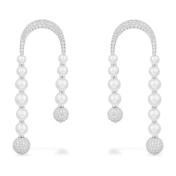 apm Monaco Eternelle Pearl Earrings Silver