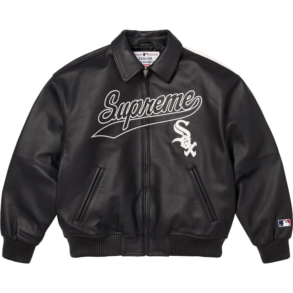 Supreme x Chicago White Sox FW25 WEEK5 Leather Varsity Jacket
