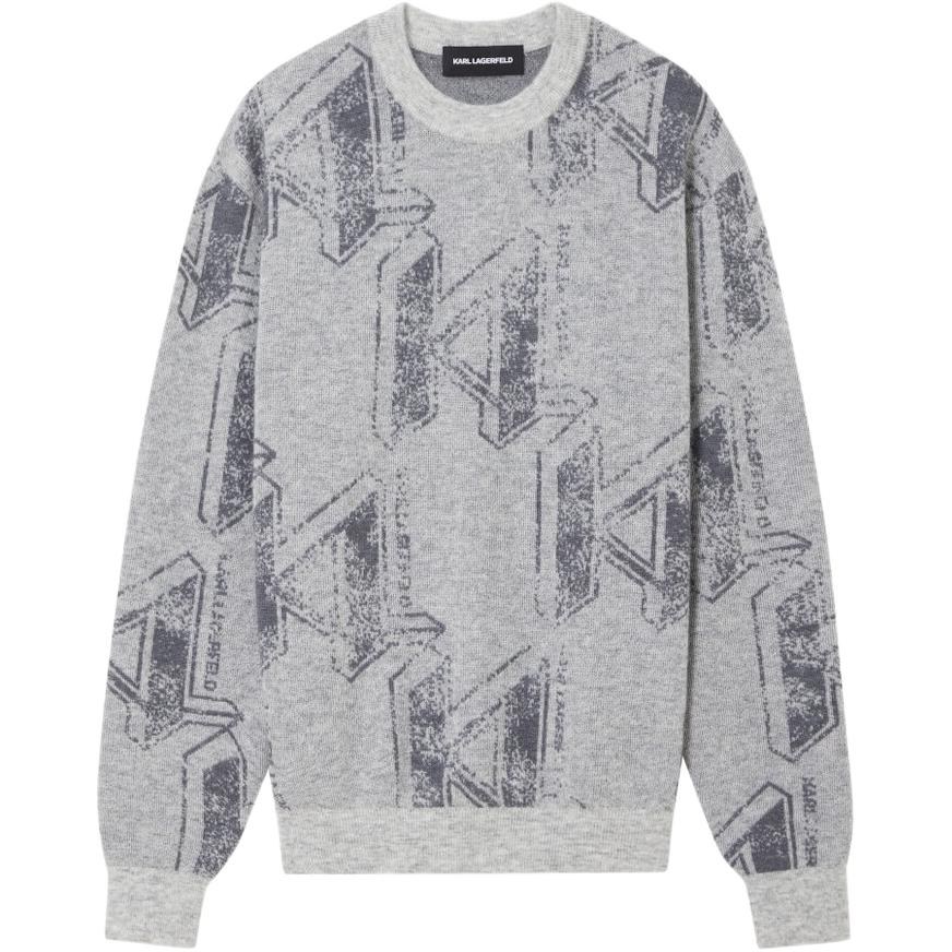 KARL LAGERFELD Letter Print Crewneck Sweater