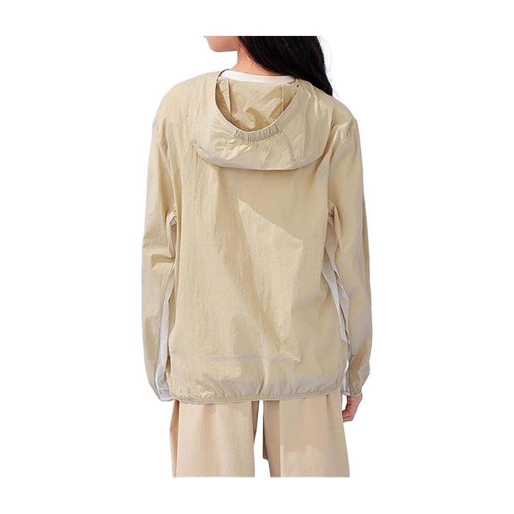 Asics Performance Jacket Hooded Sun Protection Beige Youth