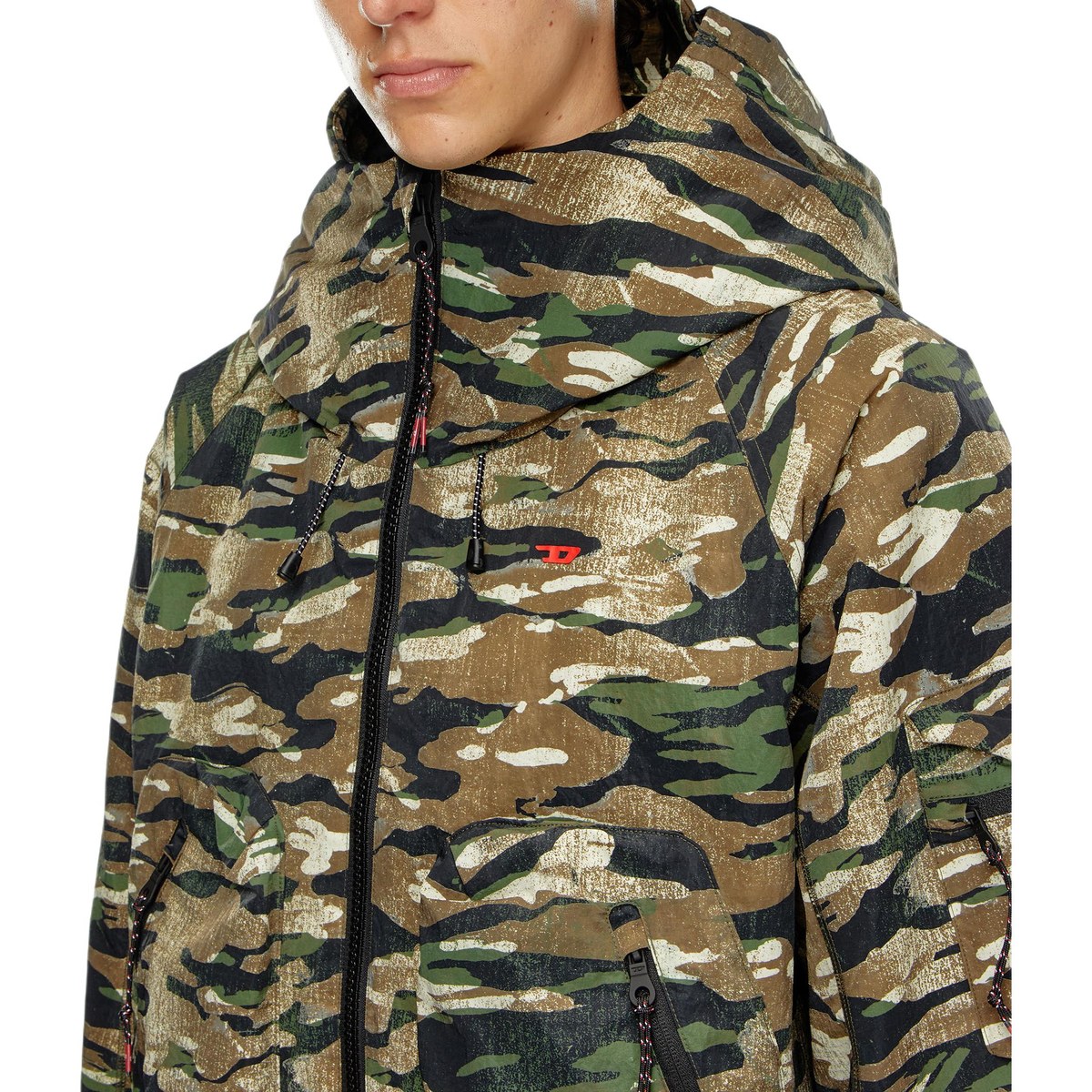 DIESEL Camouflage Hoodie Jacket