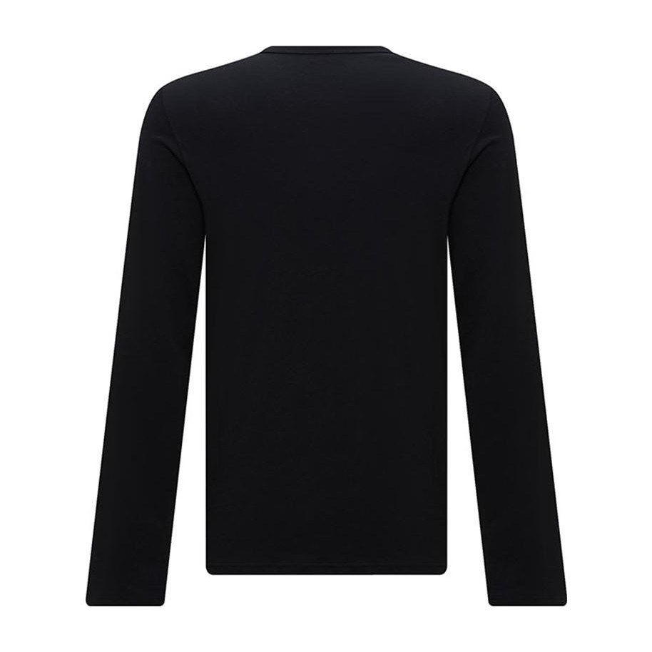 Emporio Armani FW23 Logo Crewneck Long Sleeve Tee Black