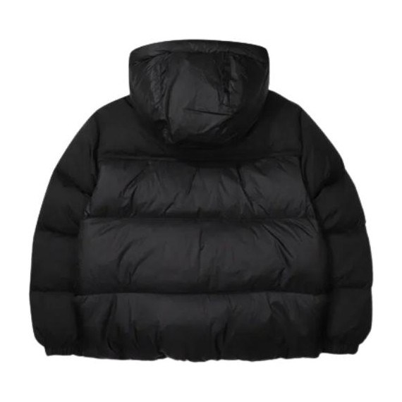 FILA Solid Color Hoodie Down Jacket Black