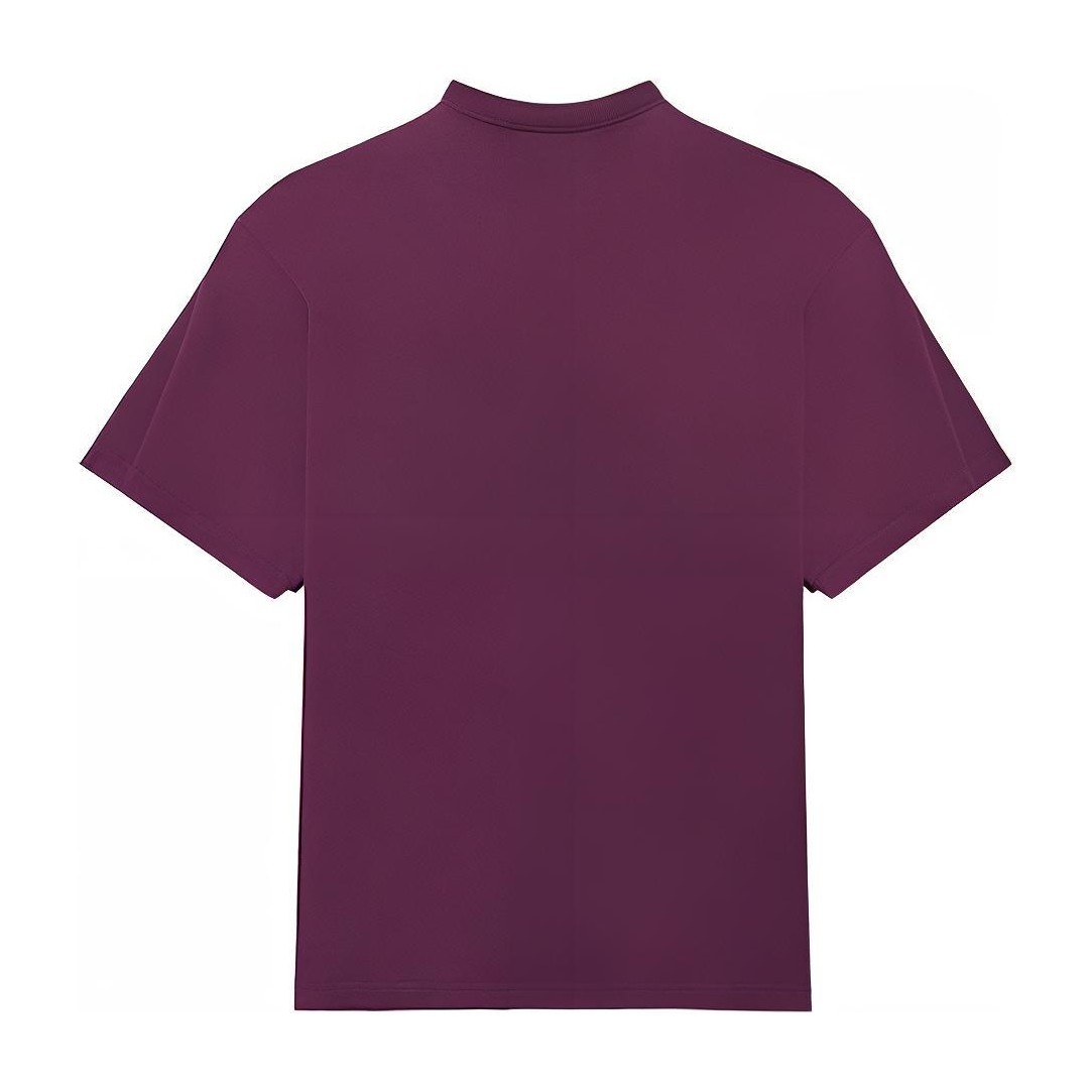 Balenciaga Logo Embroidered T-Shirt Purple