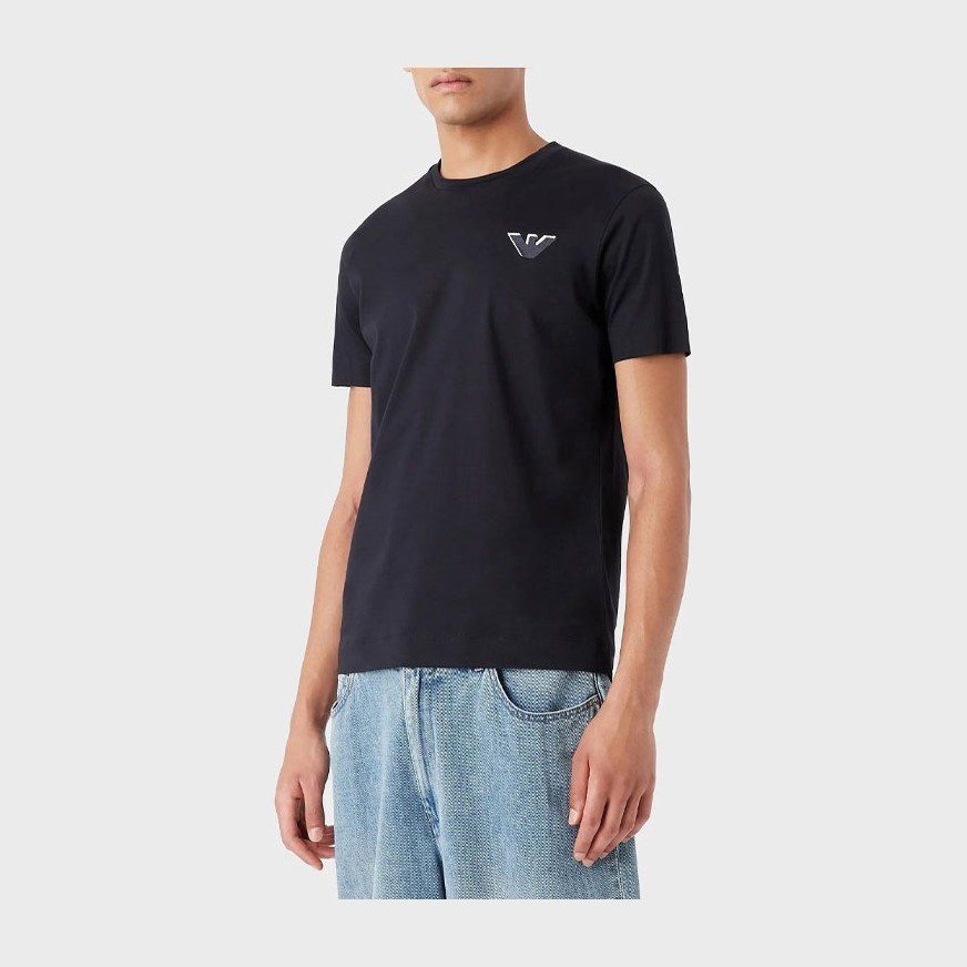 Emporio Armani FW22 Logo T-Shirt Blue
