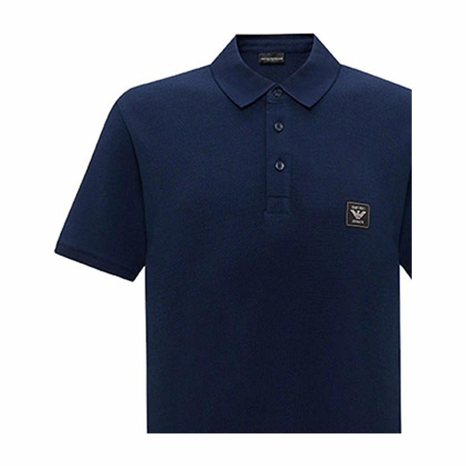 Emporio Armani SS24 Logo Polo Navy