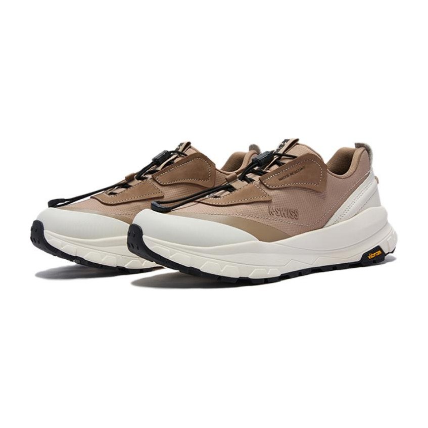 KSWISS Low Top Running Shoes Tofu White Sand Gravel Black