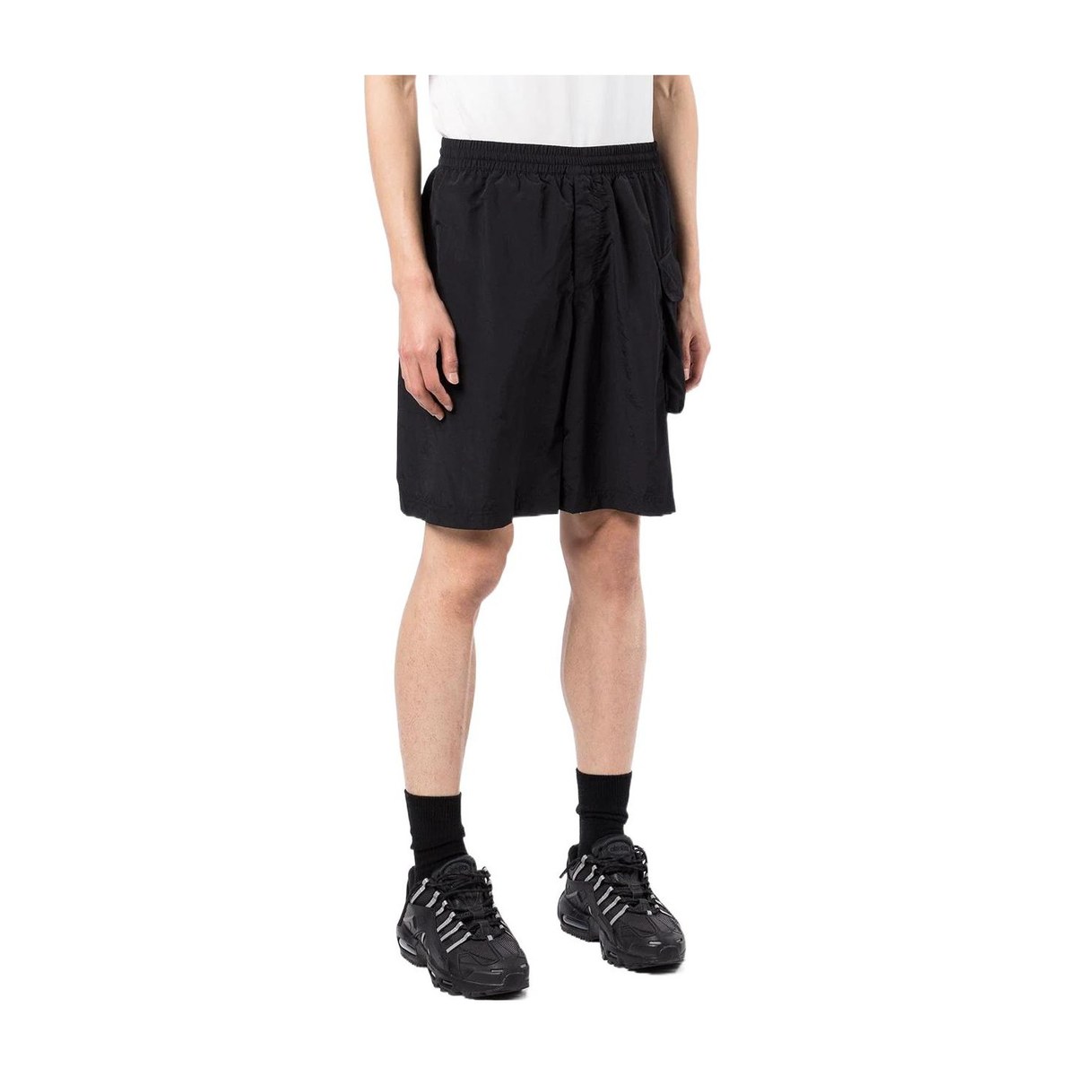 Y-3 SS22 Elastic Waist Cargo Shorts Black