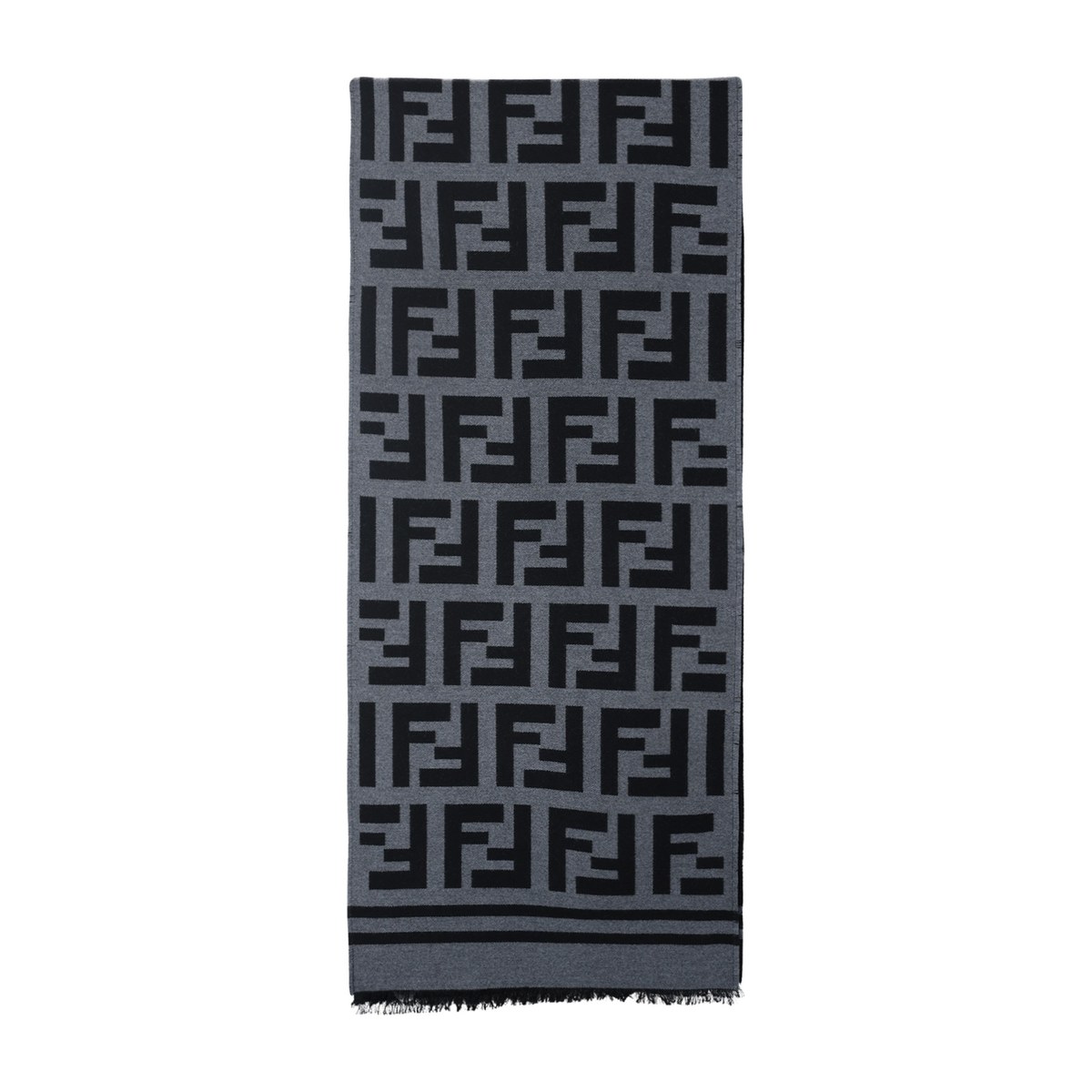 Fendi Wool Scarf Black Grey