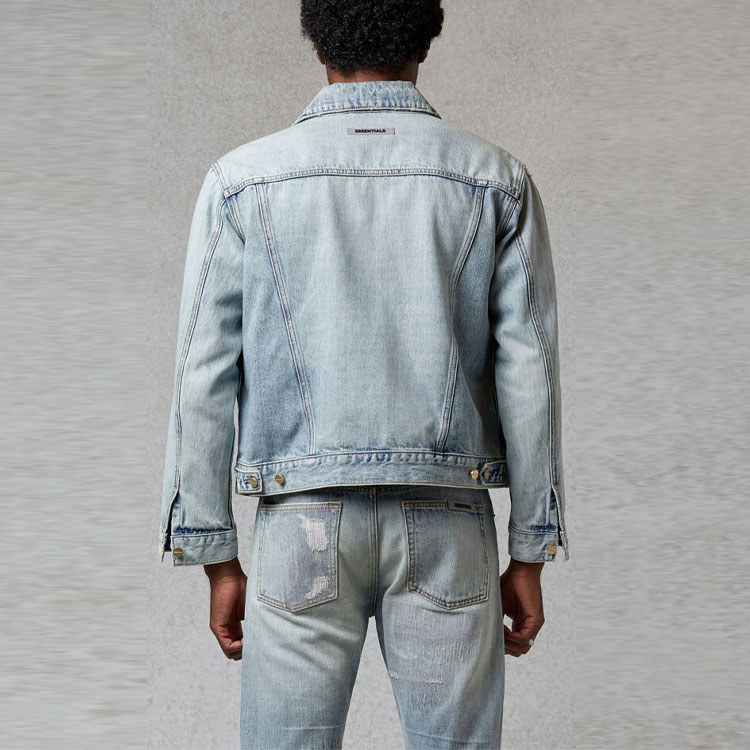 Fear of God Essentials FW20 Indigo Denim Trucker Jacket
