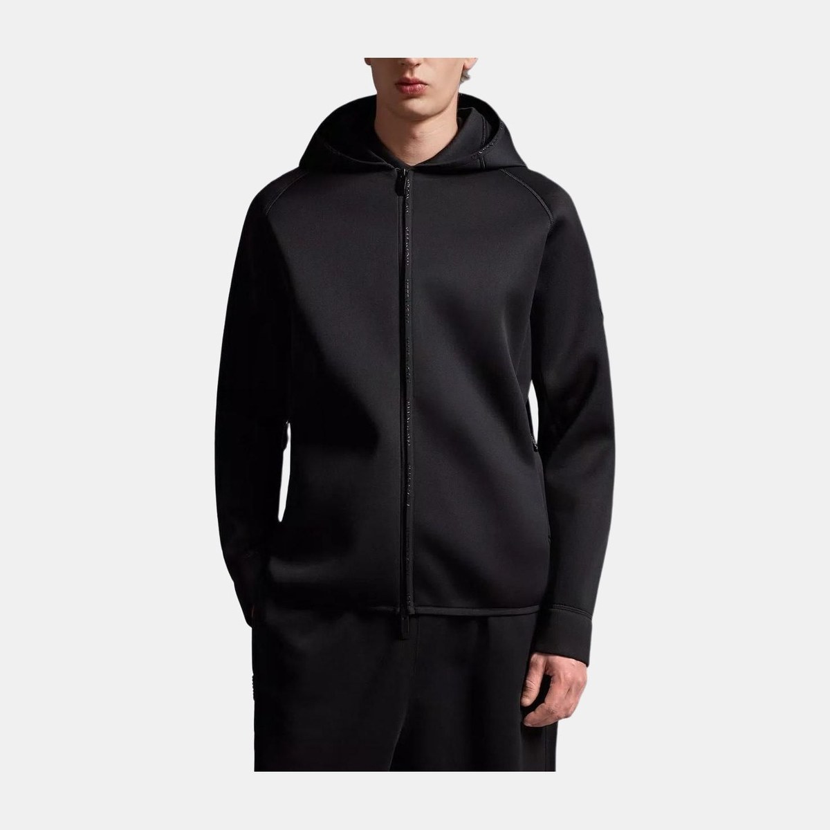 Moncler Neoprene Zip-Up Hoodie