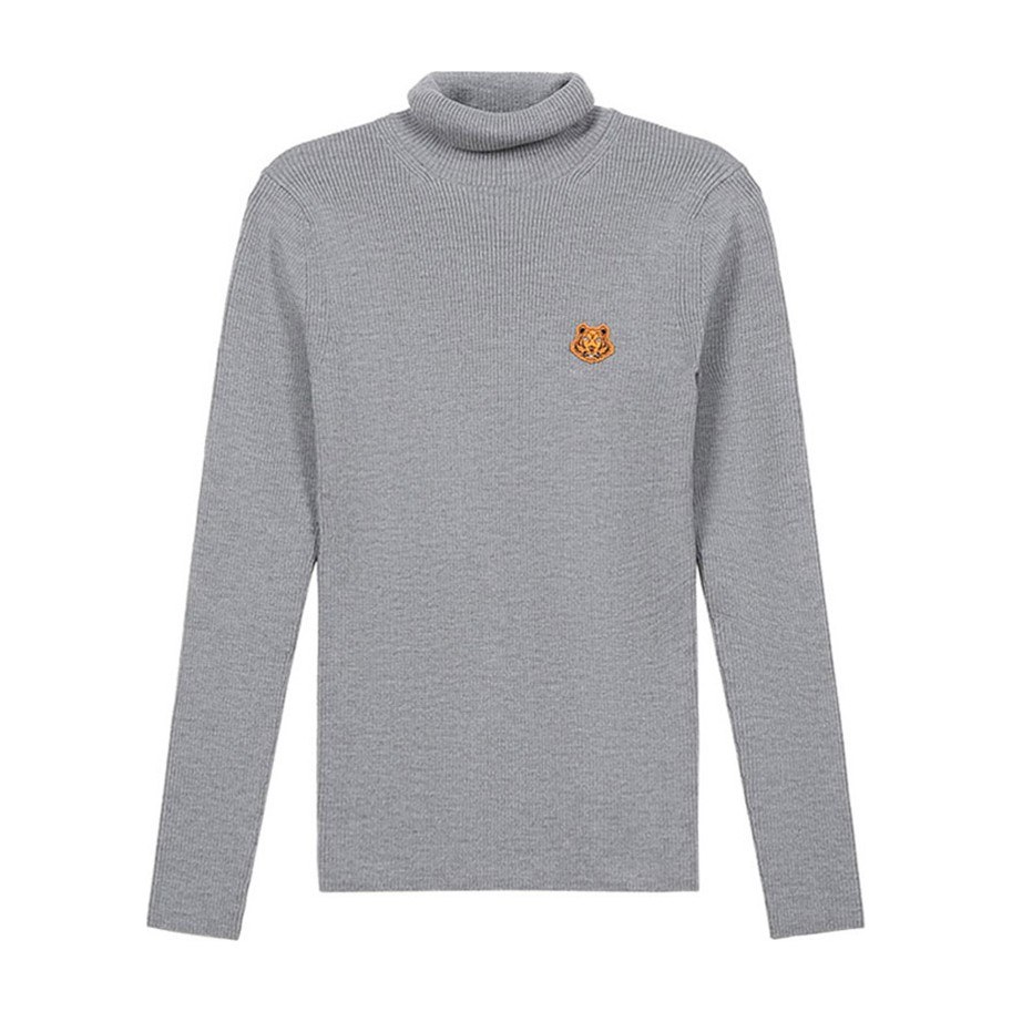 KENZO FW20 Tiger Head Turtleneck Sweater Gray