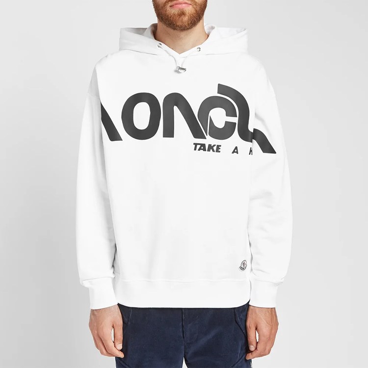 Moncler Logo Hoodie White
