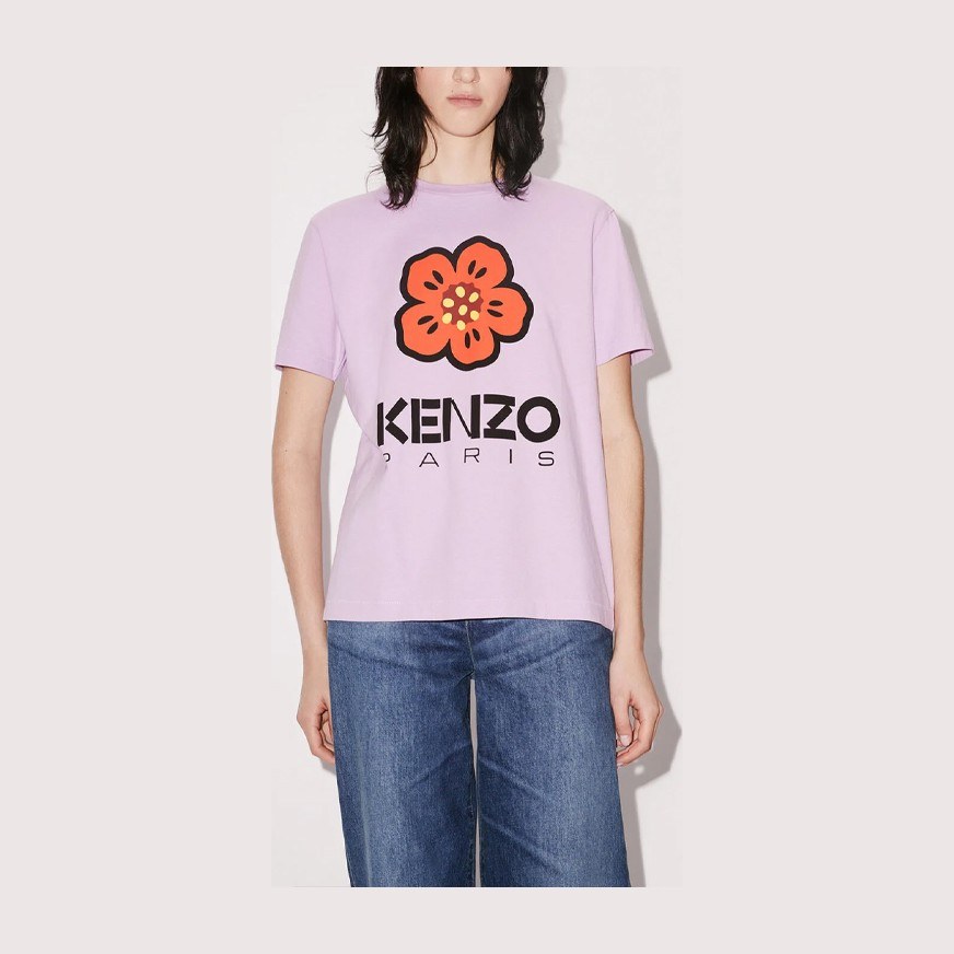 KENZO BOKE SS23 Floral Letter Print Tee Lavender