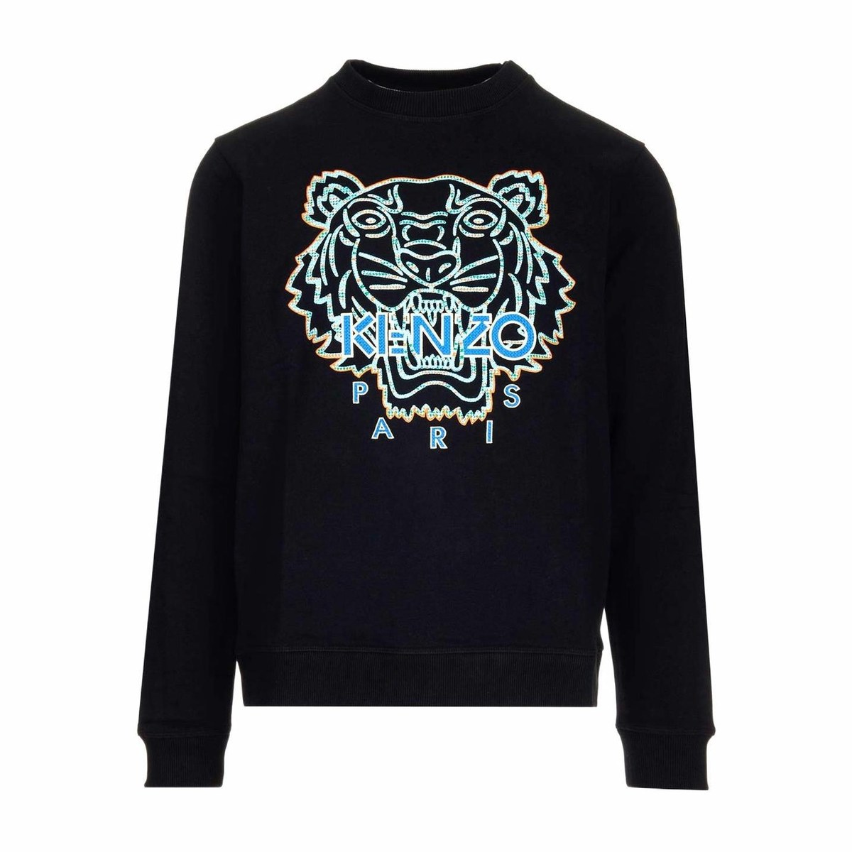 KENZO Tiger Embroidered Crewneck Sweatshirt Black