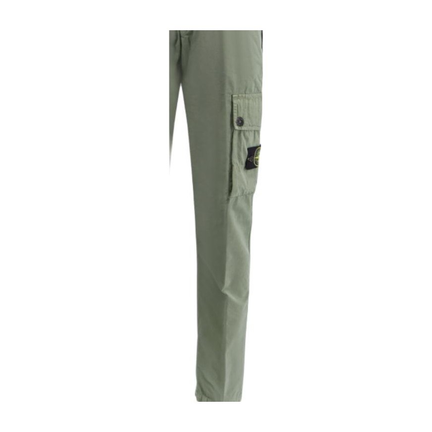 Stone Island Logo Badge Cargo Pants Light Green