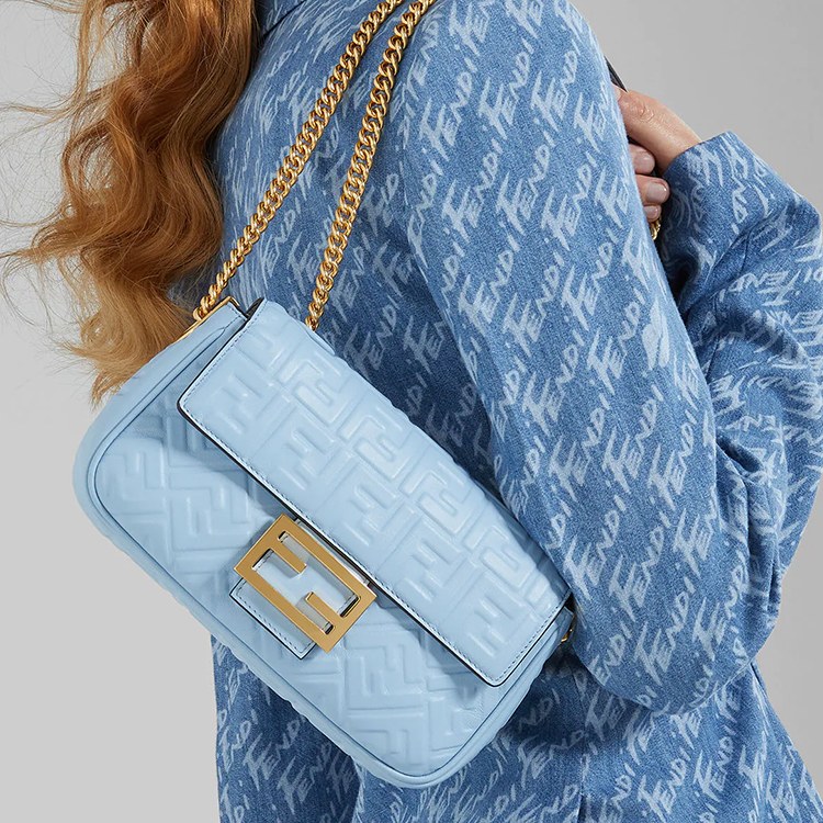 Fendi Baguette Medium Light Blue