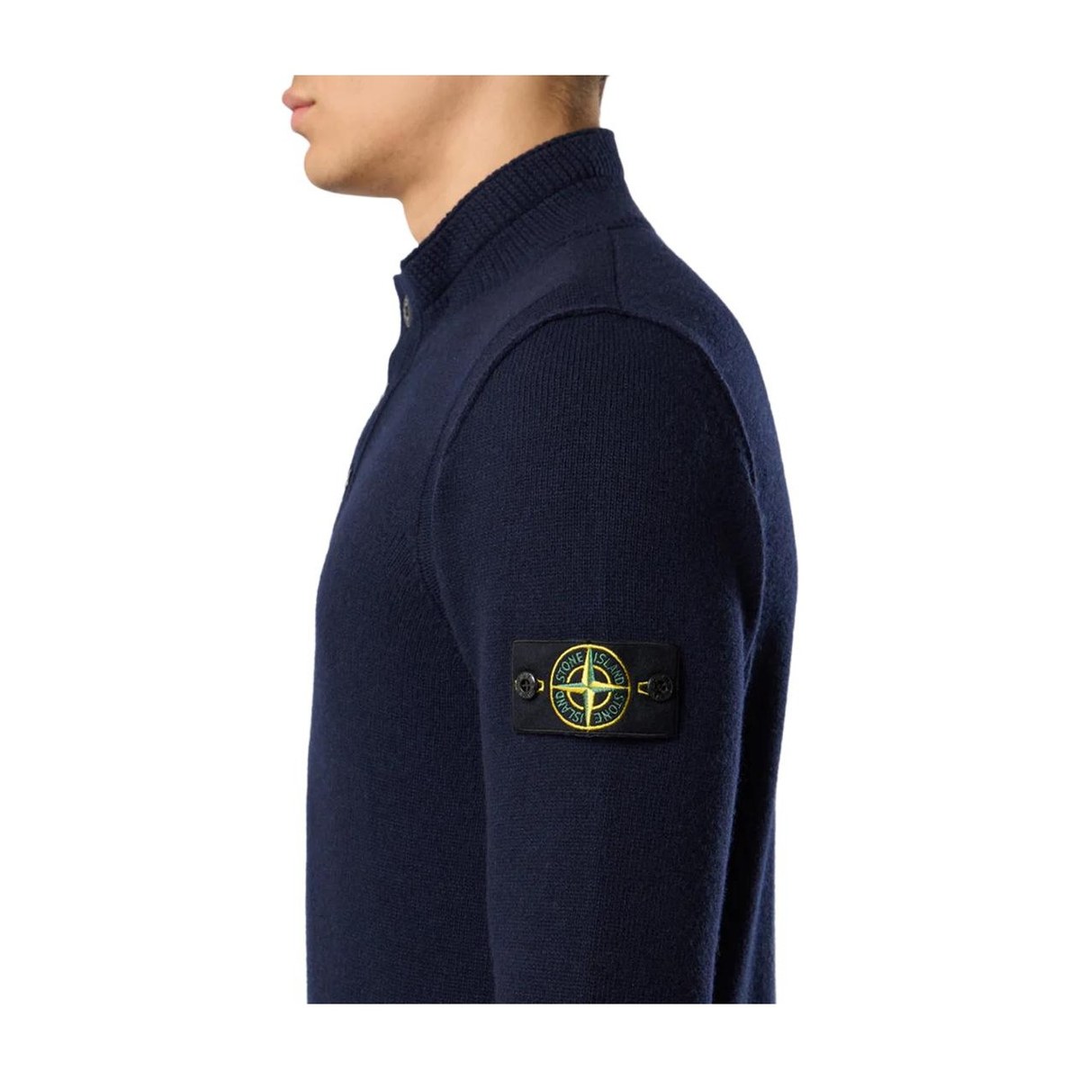 Stone Island Badge Button Turtleneck Sweater