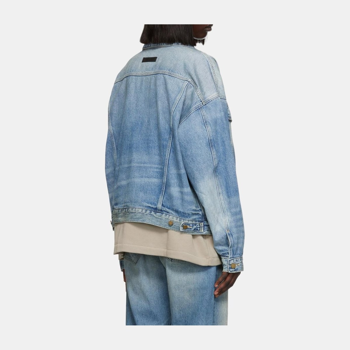 Fear of God Essentials FW22 Trucker Jacket Indigo