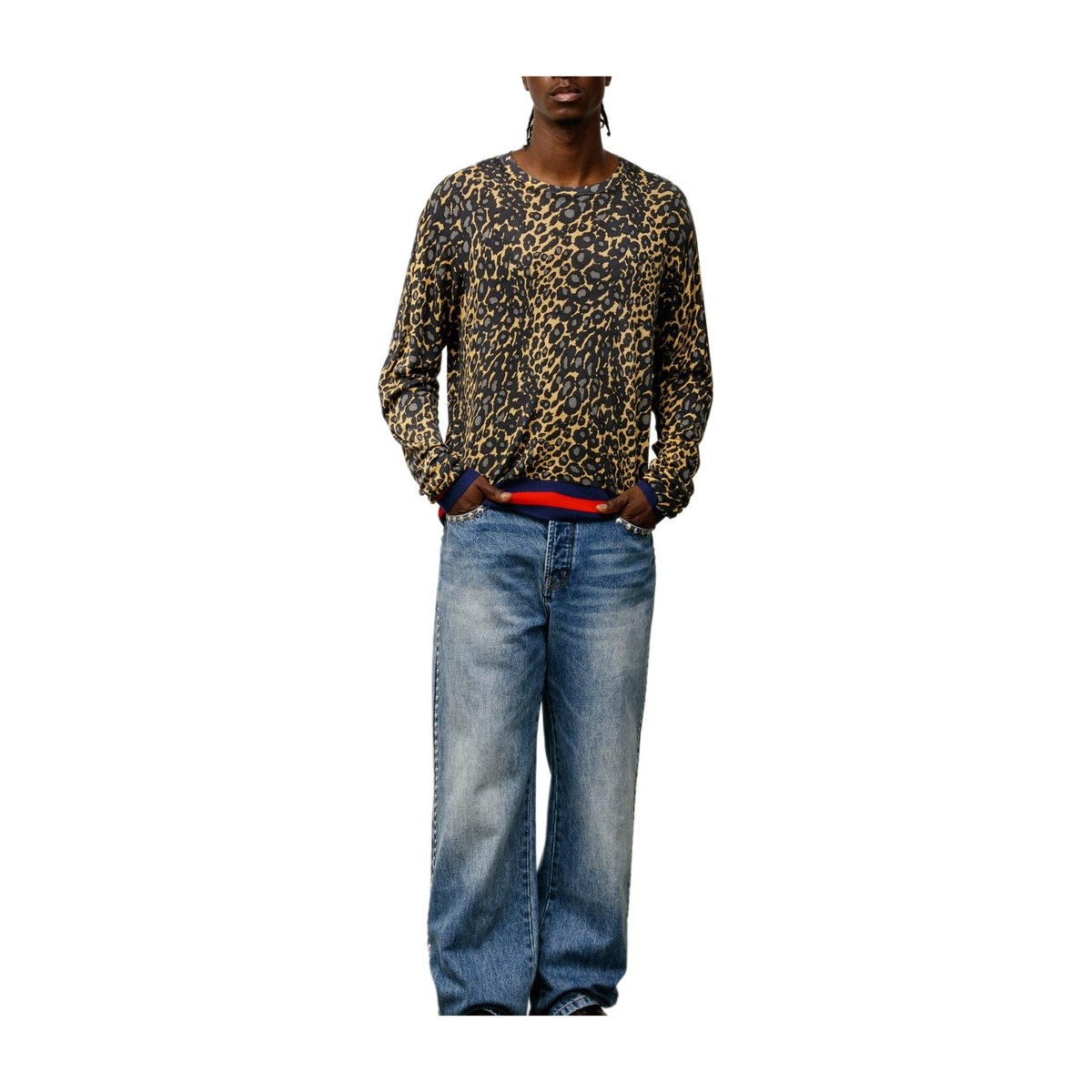 Stussy Wales Bonner FW25 LEOPARD SWEATER T