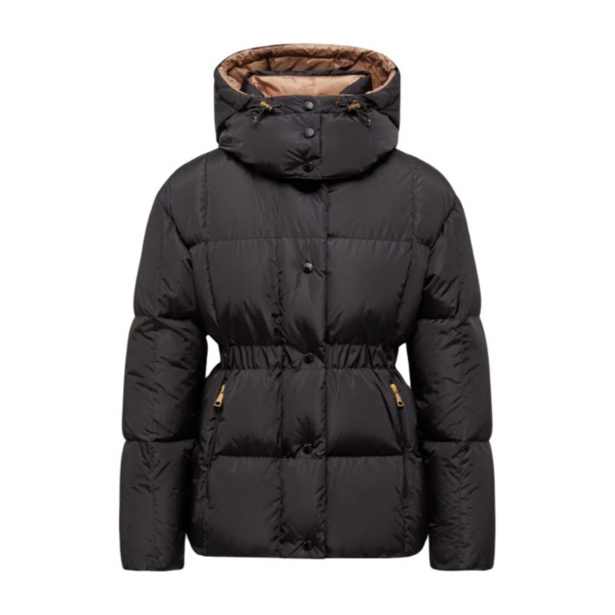 Moncler Agneux Square-Quilted Hooded Short Down Jacket