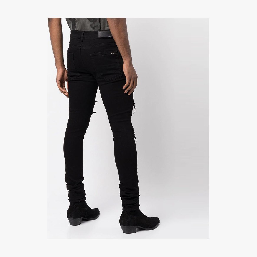 AMIRI FW21 Distressed Slim Jeans Black