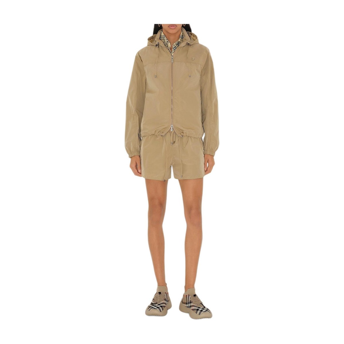 Burberry SS25 Logo Badge Zip Jacket Khaki