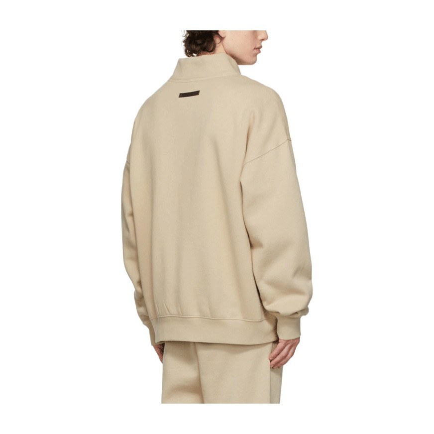 Fear of God Essentials FW21 Mock Neck Sweatshirt BeigeLinen Logo