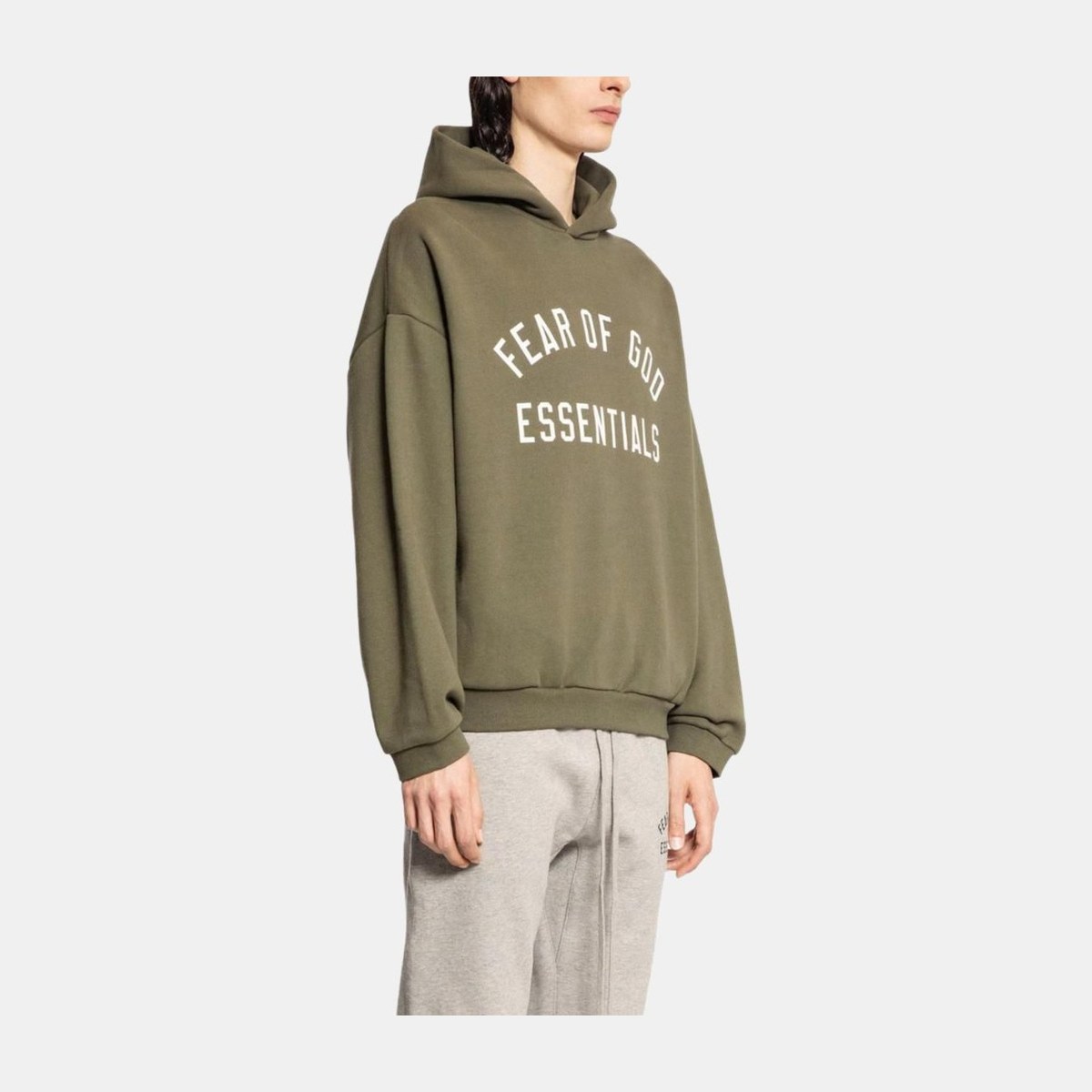Fear of God Essentials Fleece Hoodie Military
