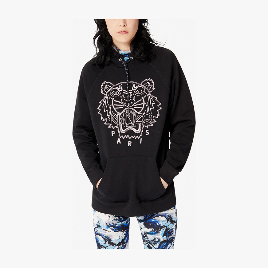 KENZO Tiger Head Hoodie Black