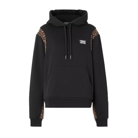Burberry Logo Print Hoodie Black