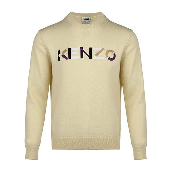 KENZO FW21 Wool Crewneck Sweater Light Yellow