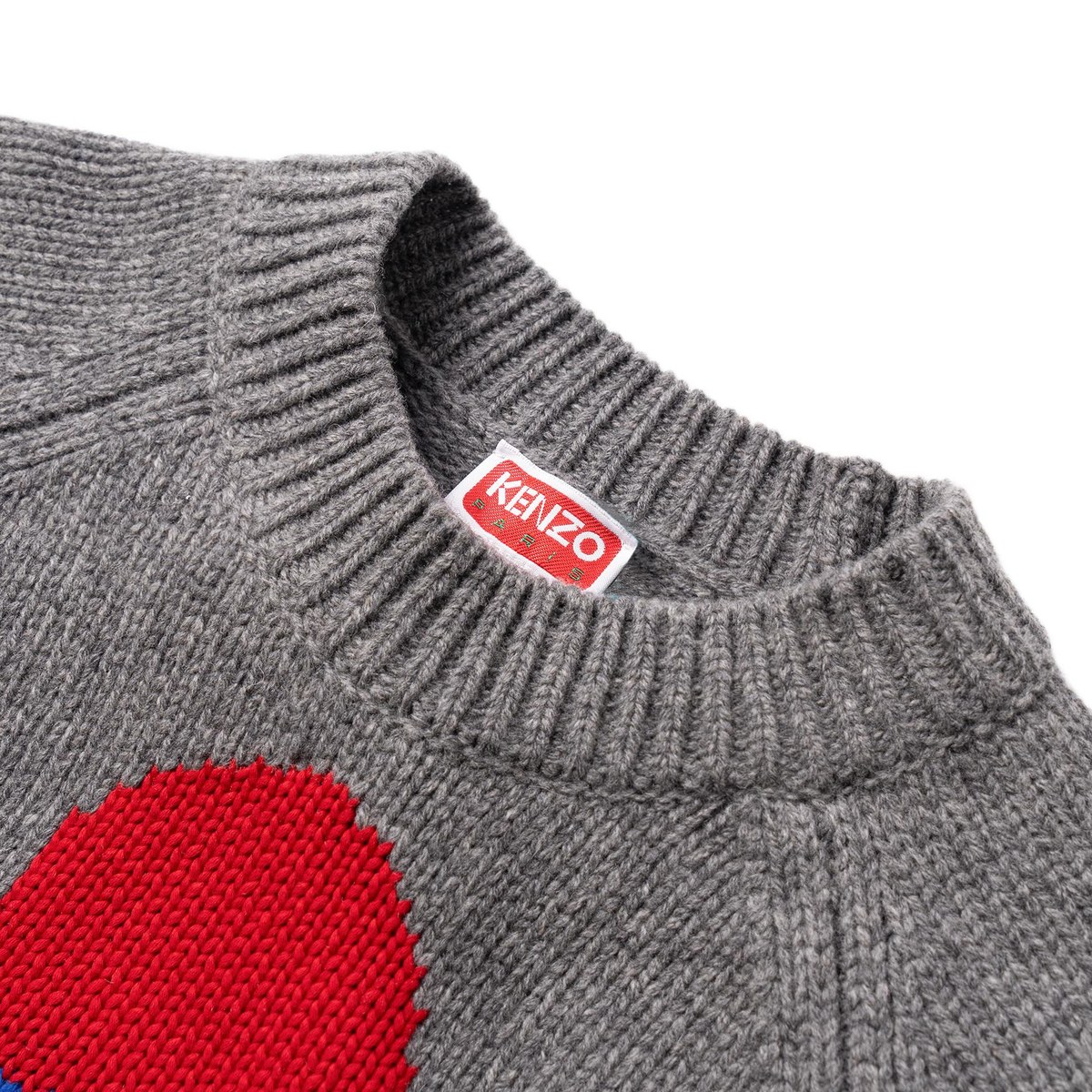 KENZO Floral Print Crewneck Sweater Grey