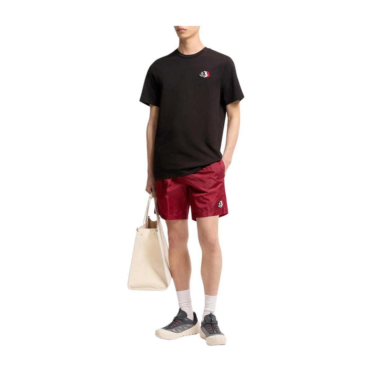 Moncler SS26 Embroidered Tricolor Cotton T
