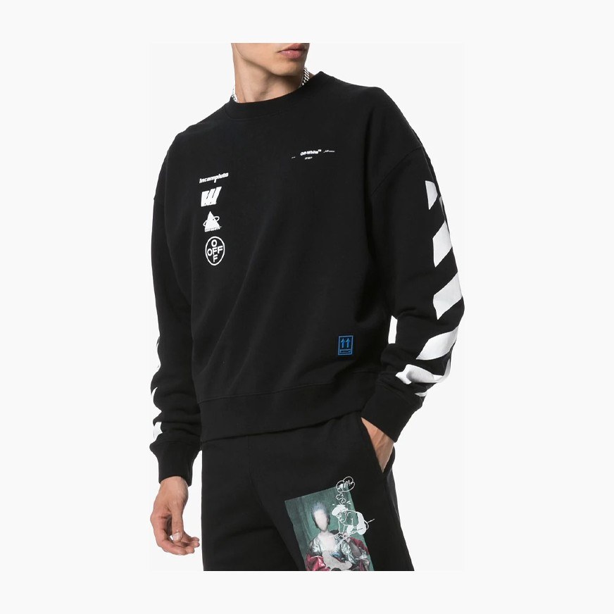 Off-White FW19 Photo Print Hoodie Black