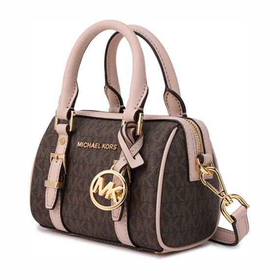 Michael Kors Bedford Boston Bag Brown Pink