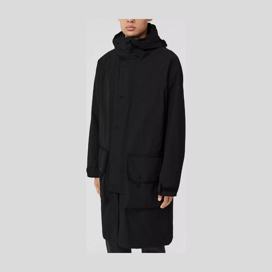 Burberry Black Hooded Trench Coat