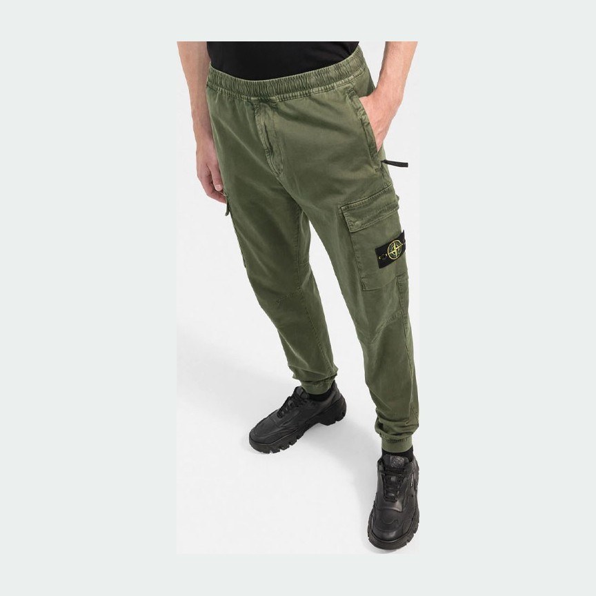 Stone Island FW22 Logo Patch Cargo Pants Green
