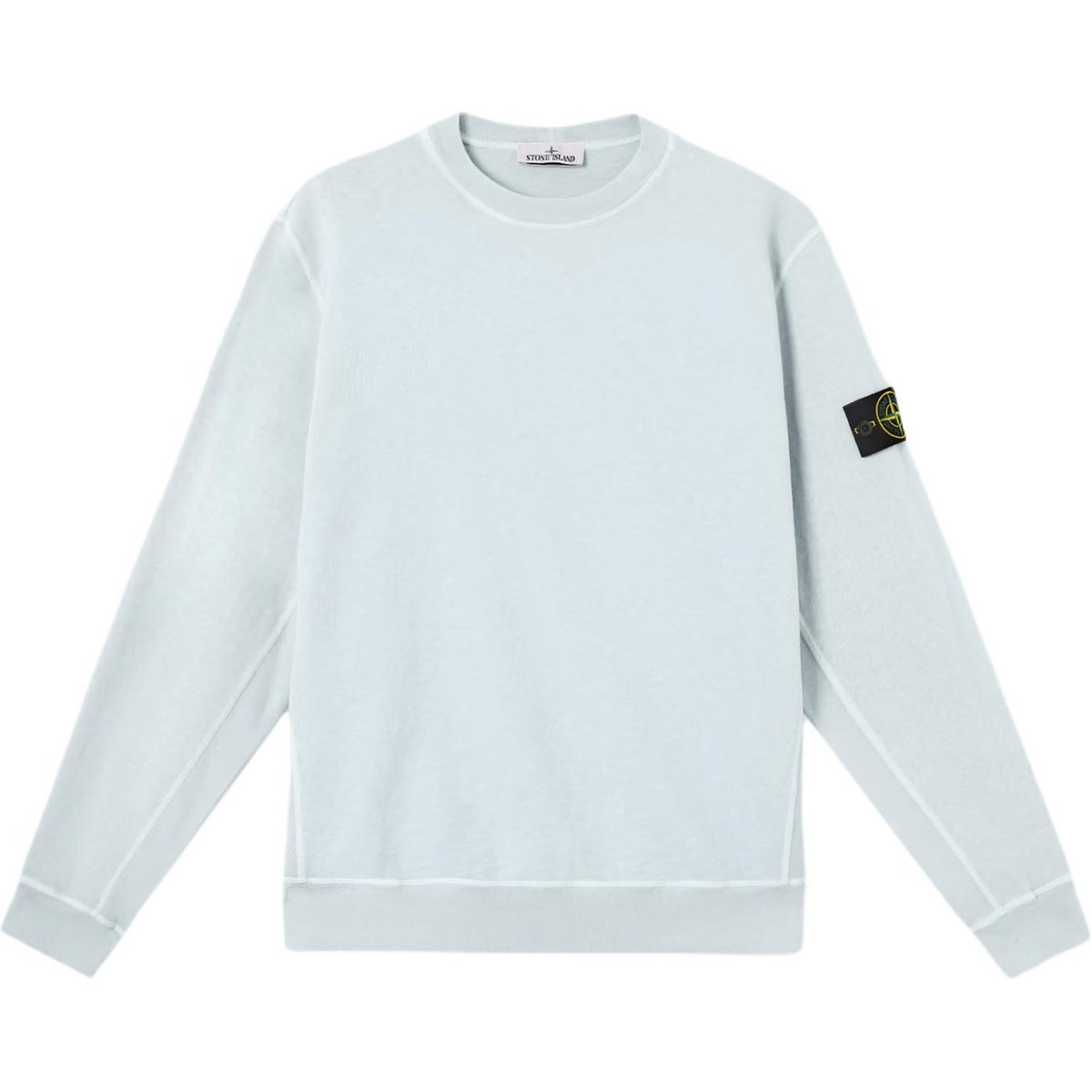 Stone Island Logo Badge Crewneck Sweatshirt Sky Blue
