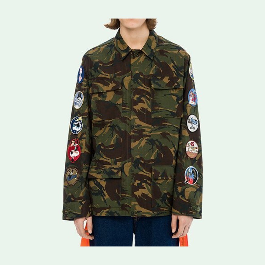 OFF-WHITE Arrow Print Badge Jacket Camo