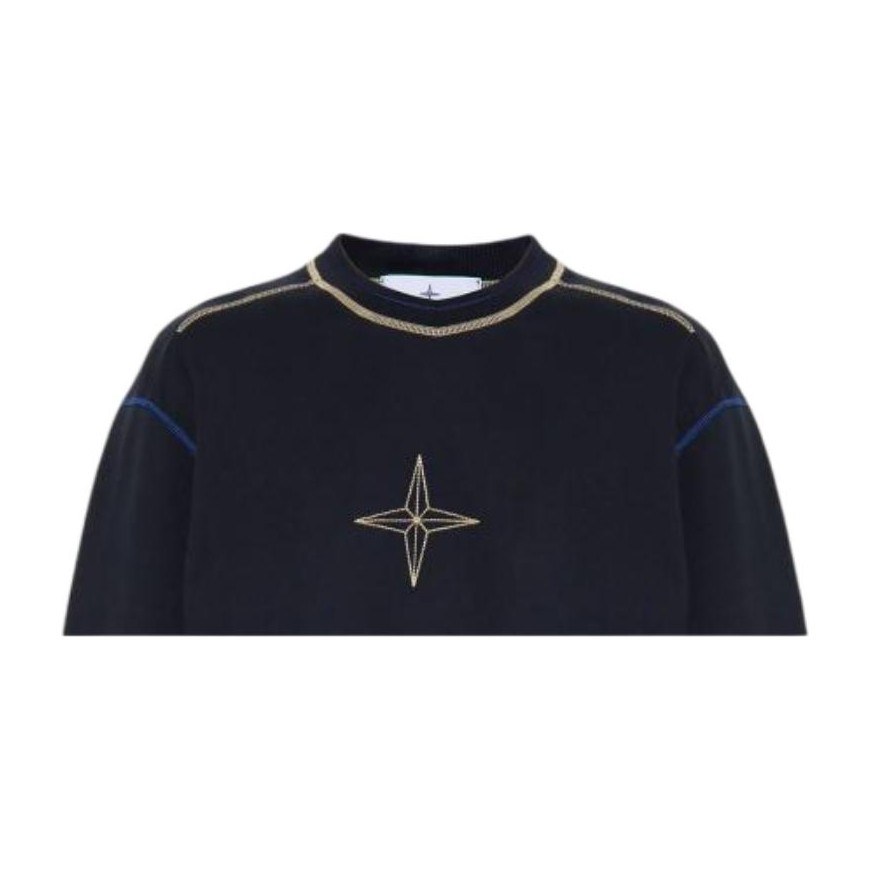 Stone Island Logo Crewneck Sweatshirt Blue