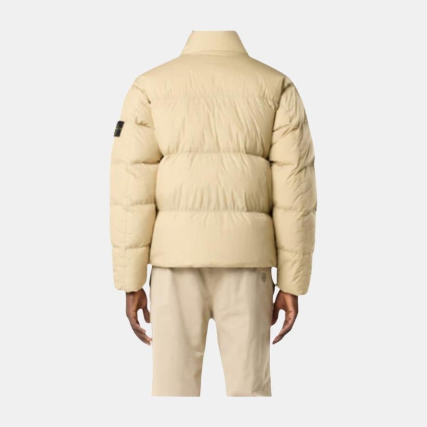 Stone Island Long Sleeve Zipper Pocket Down Jacket Desert